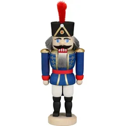 Seiffener Volkskunst Nußknacker Husar blau 15 cm