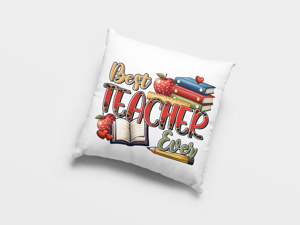 Sierkussen Beste Leraar Ooit - Decoratief Cadeau voor Docenten en Schoolpersoneel