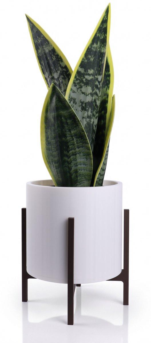 Casa Verde Kunstplant Vrouwentong Sanseveria in pot - Wit/Bruin - 15 x 45 cm