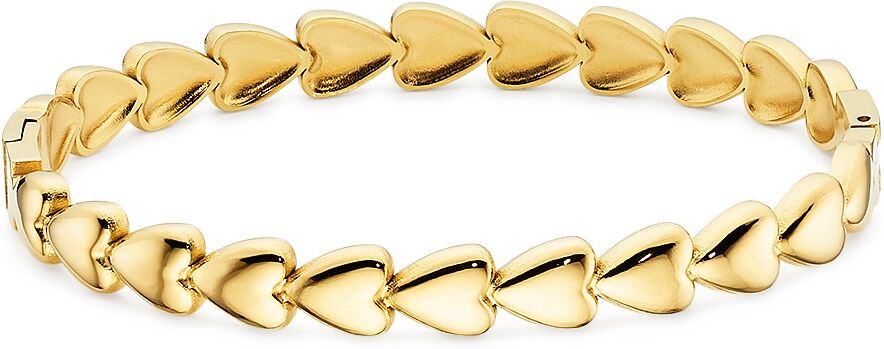 Edelstahlarmband "Schmuck Geschenk Armband mit Herzen", gold (gelbgoldfarben), ANISTON JEWELRY & WATCHES, Armbänder, Damen, 19cm, Edelstahl, Edelstahlarmband