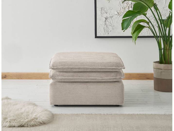 Hocker HOME AFFAIRE PIAGGE , beige (hellbeige), Webvelours, Hocker, Hocker, Hochwertiger Cord, passend zum Sessel