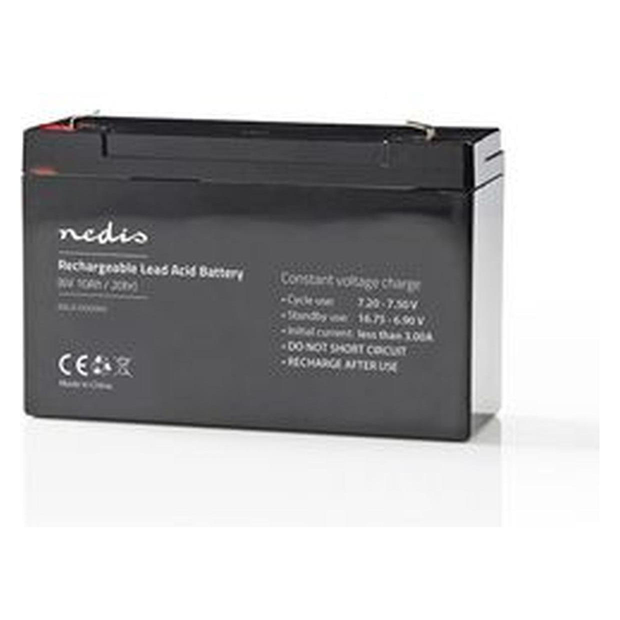 Nedis Wiederaufladbarer Wartungsfreie Blei-Akku - Spannung: 6 V - Akku-Kapazität: 10000 mAh - 151 (1 Stk., Gerätespezifisch, 10000 mAh) (BALA100006V)