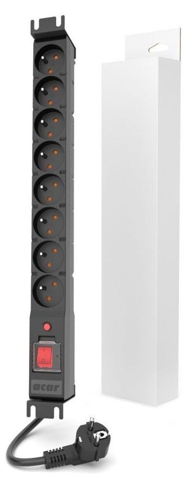 Acar Voedingskabel voor PDU rack, 16A, 1,5 meter, zwart