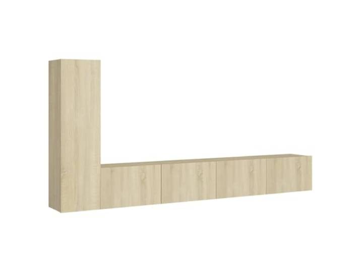 GHVBNMF 3-TLG. TV-Schrank-Set Hängend Sonoma-Eiche Holzwerkstoff Platzsparende Wandmontage für Wohnzimmer oder Gästezimmer schafft moderne Ordnung und griffbereite Ablageflächen.