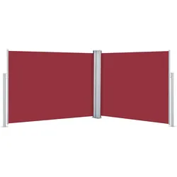 vidaXL Ausziehbare Seitenmarkise Rot 140 x 1000 cm