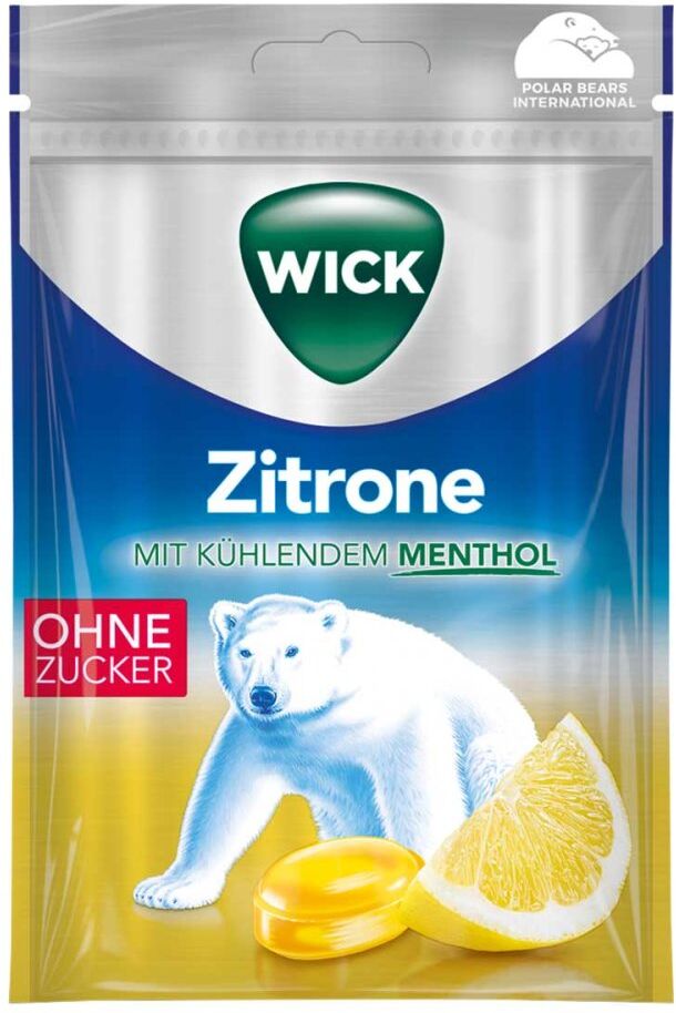 Wick Zitrone & nat.Menthol Bonb.o.Zucker Beutel