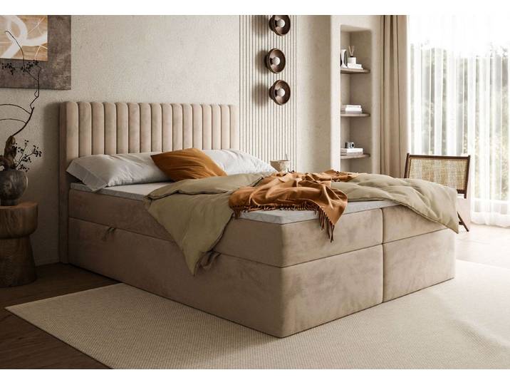 Lookway Boxspringbett JANELLE mit Matratze und Topper– komfortabel und elegant, 109x140x210, Mehrere Schichten für zusätzlichen Komfort und Unterstützung