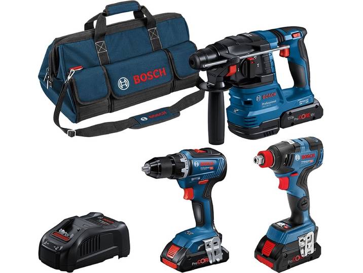Bosch Professional Accu Combiset 3-delig 18V GSR+GDX+GBH in Gereedschapstas - 0615A5003B