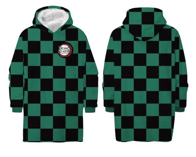 Demon Slayer hoodie deken voor kinderen en tieners, Medium (vanaf 120 cm), polyester
