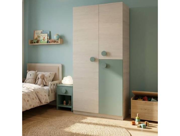Dmora Modernes Sideboard mit 2 Türen und 1 Schublade, Sideboard mit Regalen und Regalen, Wohnzimmer-TV-Ständer, 130x41h81 cm, Glanzweiß und Zementfarbe