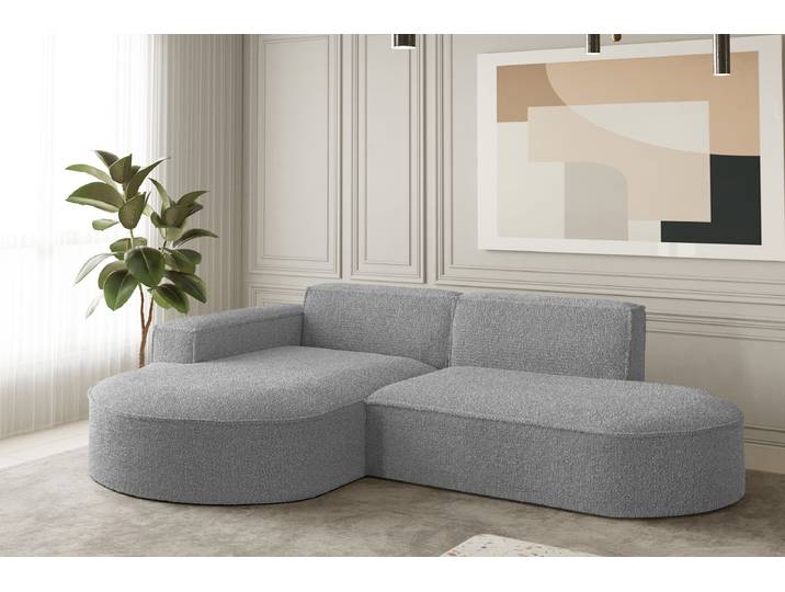 Kaiser Möbel Ecksofa Designer MODENA STUDIO stoff LOOP Grau Links