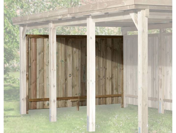 Carport-Rückwand WEKA, braun, B:270cm H:181cm, Massivholz, Gartenhaus-Seitenwände, Carport-Rückwand