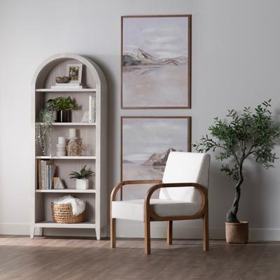 Crestview 77.5 in. White Solid Wood 5 Shelf Bookcase