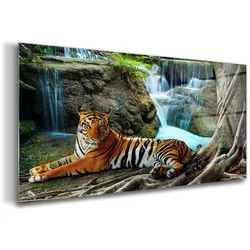 GLASBILD 100x50 cm Dschungelwasserfall