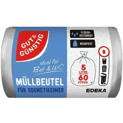 Gut & Günstig 60 Kosmetikeimerbeutel 5 L transparent