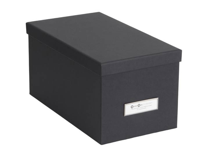 Aufbewahrungsbox Bigso Box dunkelgrau H 15 cm - Material: Papier/Metall