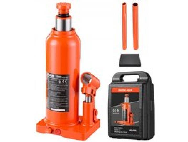 VEVOR Cric Bouteille Hydraulique, 4 tonnes, Plage de Levage 194-379 mm, pour Berline SUV Camionnette, Réparation Auto, Atelier Garage, Compact et Multidirectionnel, Cric de Levage Soudé, Coffret