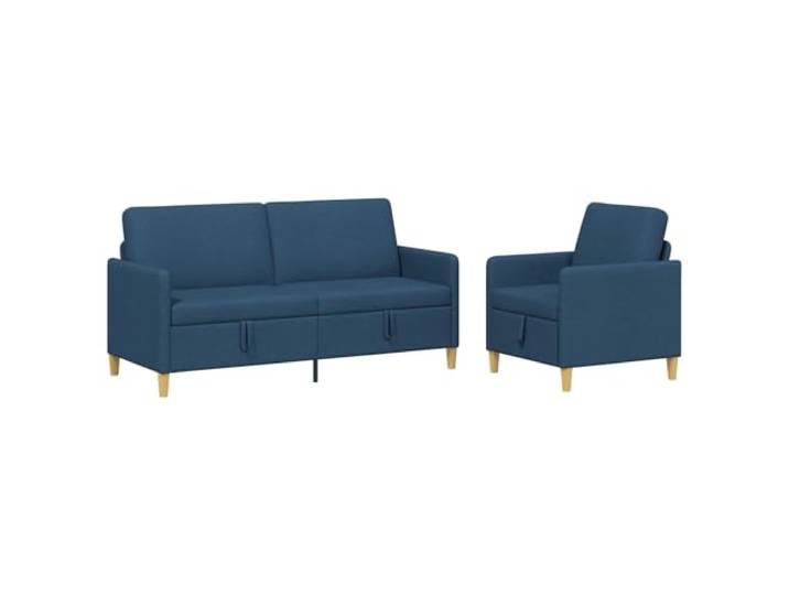 PUGYNBK Sofa mit Aufbewahrung, 2 Stück, Blau, Polyester Robuster Metallrahmen, abnehmbare Kissen, vielseitige Verwendung, erhöhter Sitz, einfache Wartung