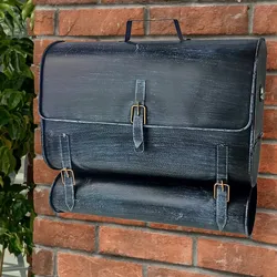 Wand Brief Post Kasten Zeitungs Fach Rolle schwarz blau Schultaschen Design