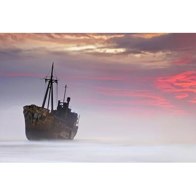 Fototapete PAPERMOON "Photo-Art MARIA KAIMAKI, DER DUNKLE REISENDE", bunt, B:4,5m L:2,8m, Vlies, Tapeten