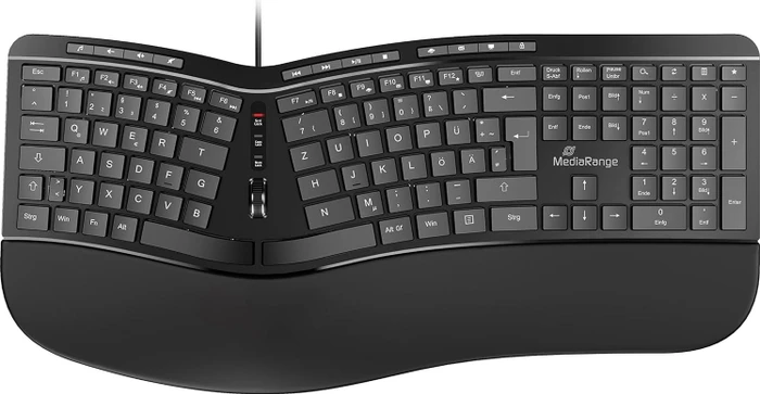 MediaRange ergon. Multimedia-Tastatur 124 Ta. Scr-Rad UK sw