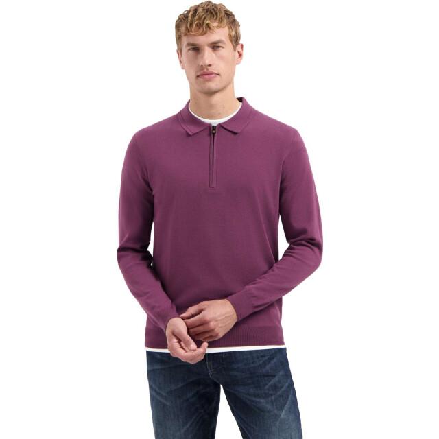 No Excess Pullover polo zip dark wine