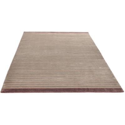 Teppich THEKO "Miami 3286, Handwebteppich", beige, B:90cm H:8mm L:160cm, Viskose, Teppiche, Teppich, gestreift, handgewebt, aus Viskose & Wolle, Wohnzimmer