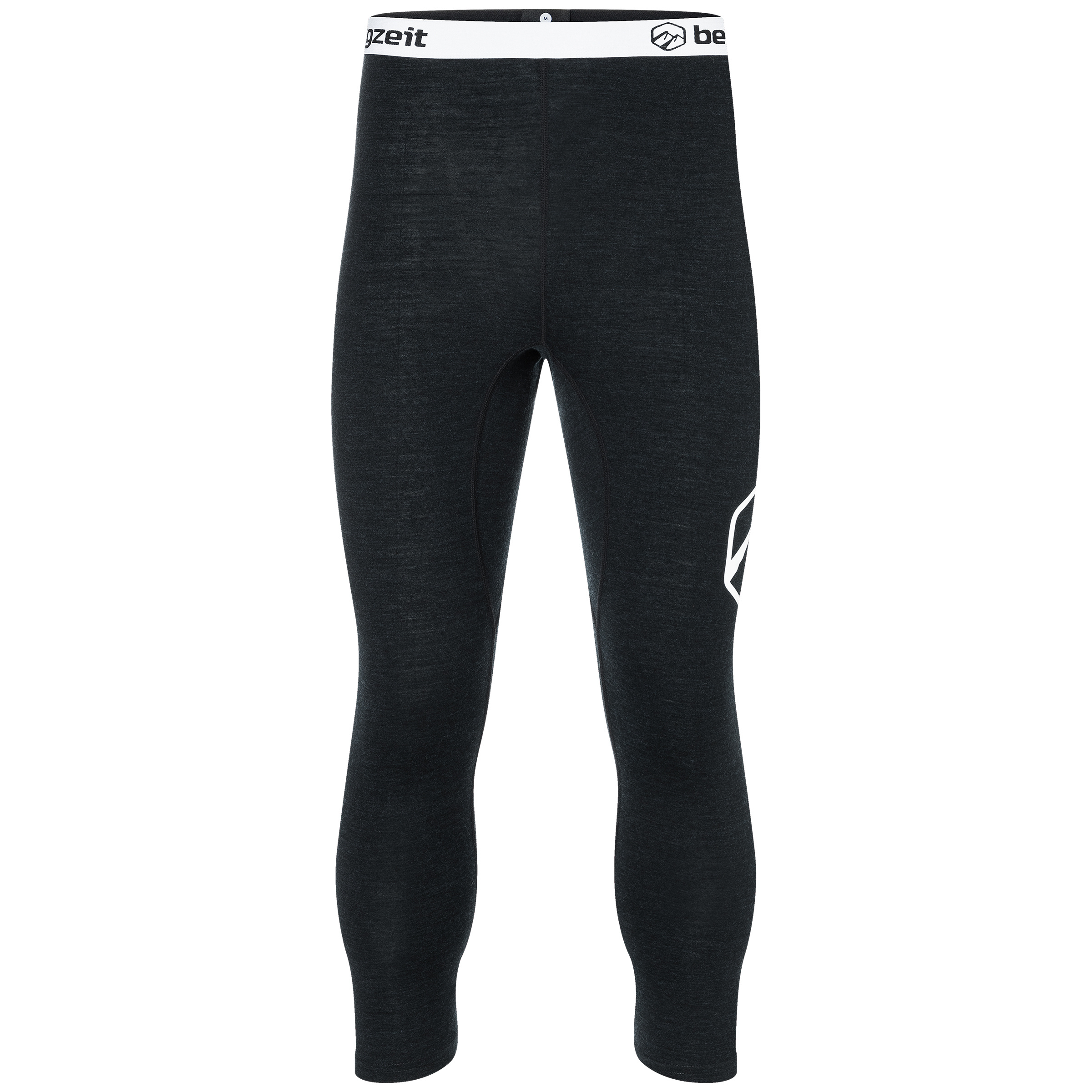 Bergzeit Basics Bergzeit Pure Merino 3/4 Hose Herren 3/4 Unterhose schwarz Größe XXL Trekking Hautfreundlich Merinowolle