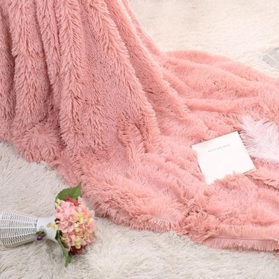 Uplift Picks Luxury Faux Fur Throw Blanket Soft Shaggy Bed And Sofa Blanket pink