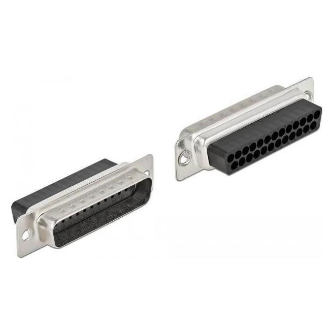 Delock D-Sub 25 Pin Crimp Stecker zu 2 x RJ45 Buchse mit Montagesatz beige (RJ45 (1x)) (66833)