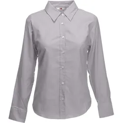Fruit of the Loom Damen Oxford Bluse Langarm Lady-Fit 65-002-0 oxford grey XL