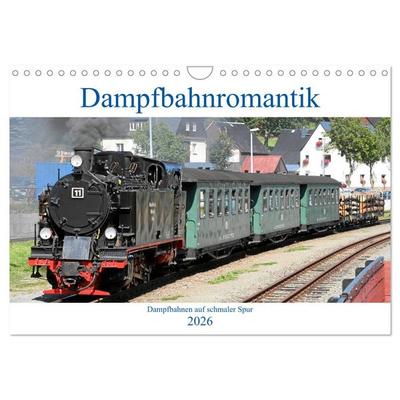 Dampfbahnromantik - Dampfbahnen auf schmaler Spur (Wandkalender 2026 DIN A4 quer), CALVENDO Monatskalender