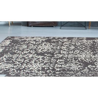 Teppich KAYOOM "River 130", grau (grau, anthrazit), B:120cm H:10mm L:170cm, Baumwolle, Teppiche, Teppich, Jacquard, Retro- und Vintage-Design, Baumwollrücken