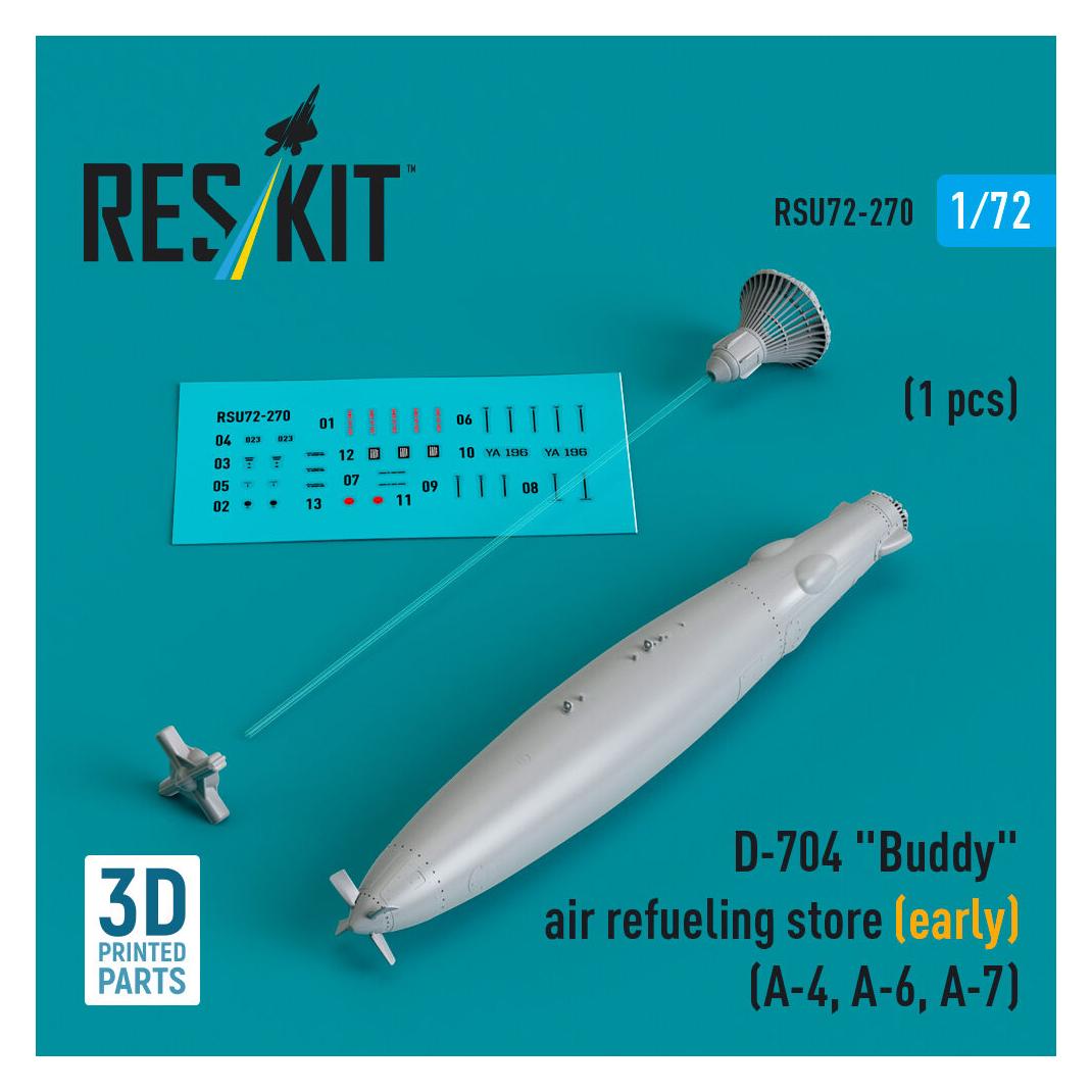 ResKit D-704 Buddy air refueling store (early) (1 pcs) (A-4, A-6, A-7) (3D Printed) (RSU72-0270)