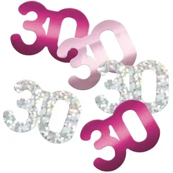 Konfetti rosa pink silber Zahl 30