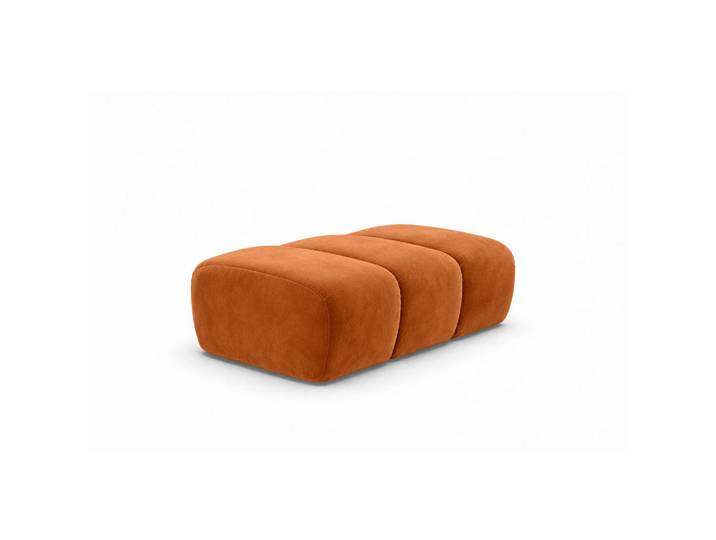 Kaiser Möbel Pouf modular, Veloursstoff Bluvel, Zimtfarbe, Croissant, Orange, Holz, 105x44x70 cm, Wohnzimmer, Sessel, Hocker & Hockerbänke, Poufs