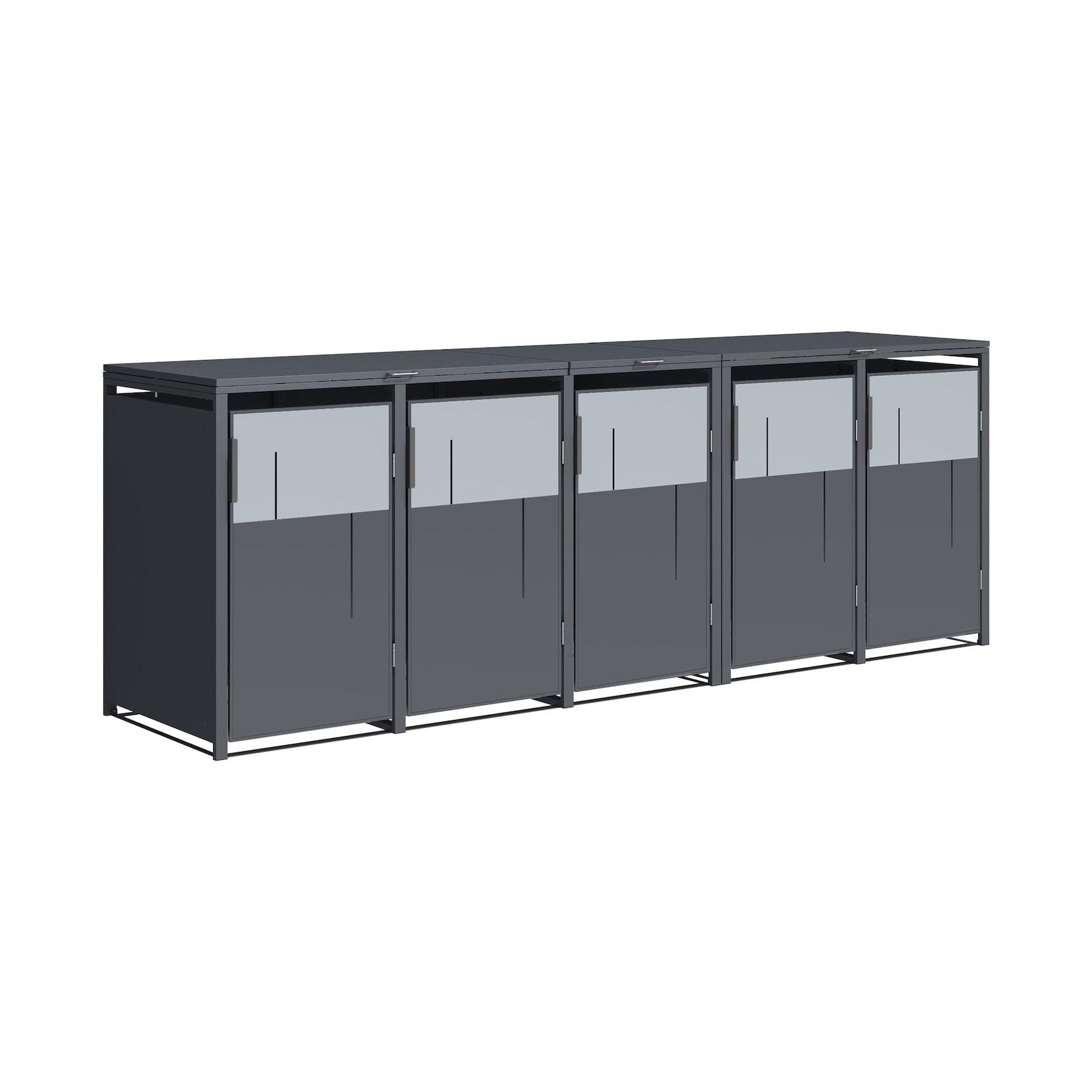 Westmann Mülltonnenbox Tonus 5 5 x 240L Anthrazit 80x330x116cm