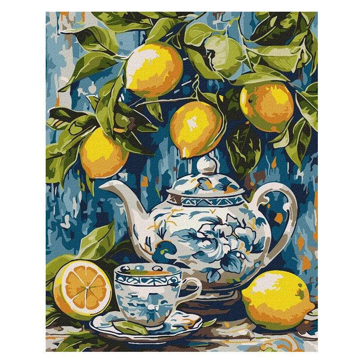 Ideyka Malen nach Zahlen Zitronen und Keramik 40 x 50 cm (KHO5753)