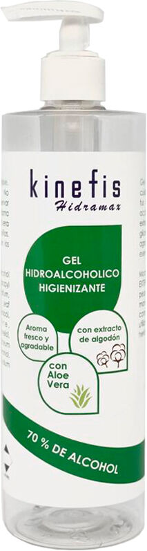 Gel Hidroalcohólico higienizante Perfumado Kinefis Hidramax com aloé vera e extrato de algodão 500ml