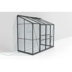 Vitavia Anglehngewächshaus Styx 3300 Einscheibensicherheitsglas Schwarz