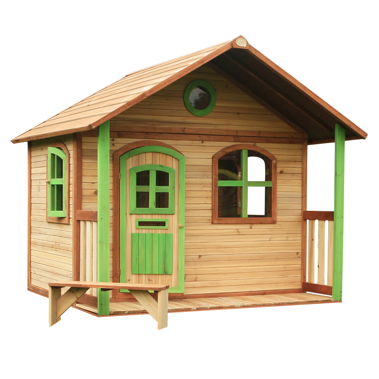 AXI Milan Speelhuis van hout - Bruin & Groen - Tuinhuisje met veranda voor kinderen