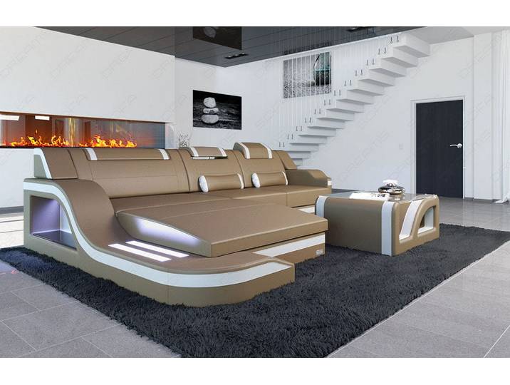Ecksofa Palermo L-Form in Leder