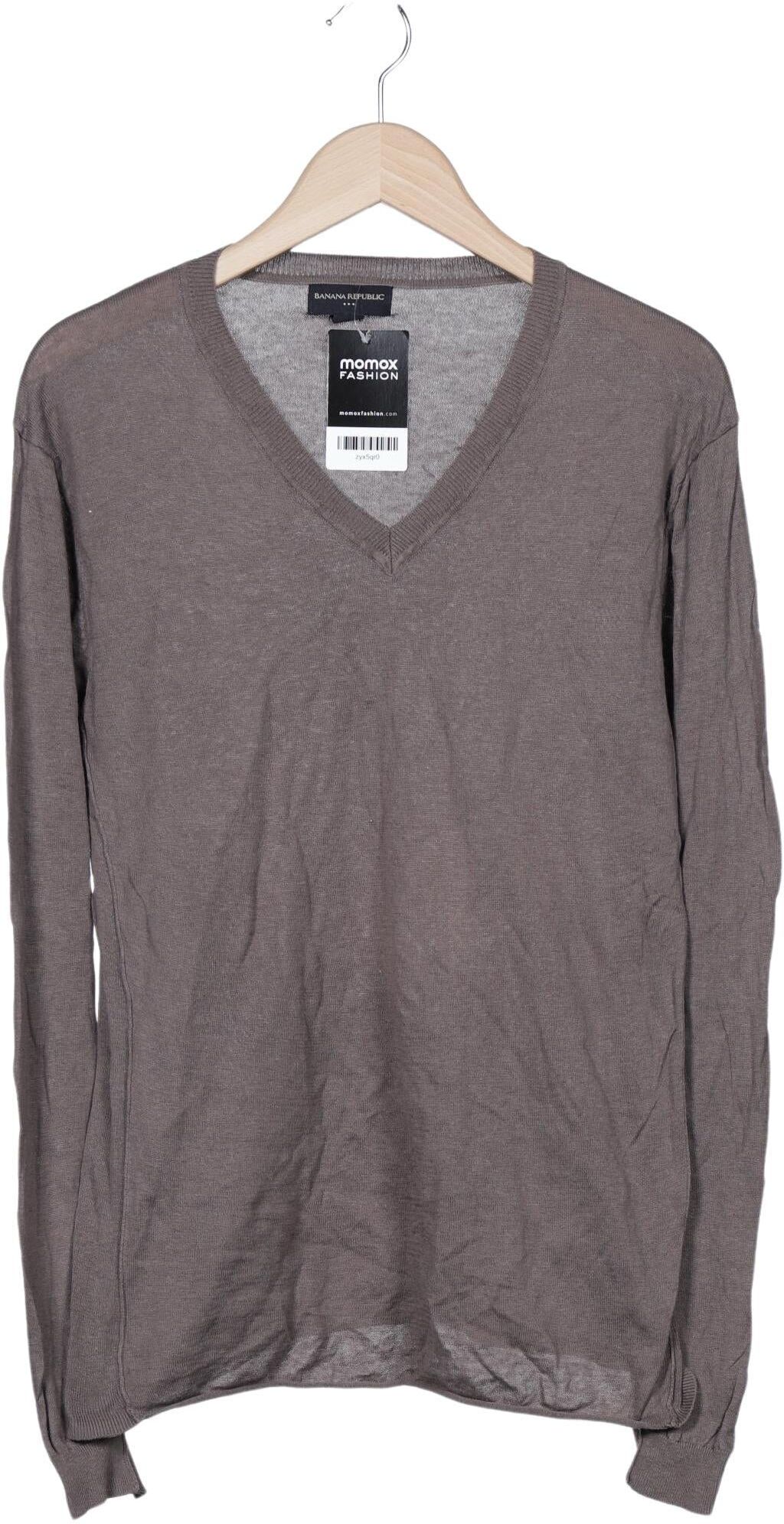 Banana Republic Herren Pullover, Grau, Gr. M, Leinen / Baumwolle - Second Hand