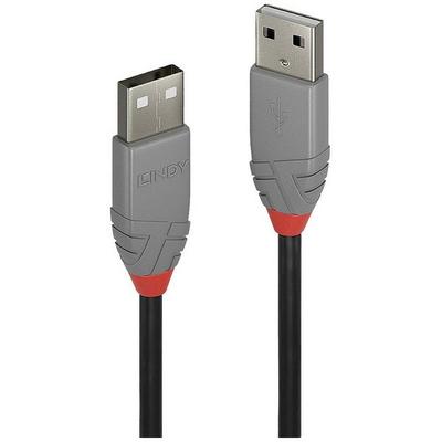 LINDY USB-Kabel USB 2.0 USB-A Stecker, USB-A Stecker 0.20 m Schwarz 36690