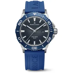 Maurice Lacroix PONTOS S SOLAR 42mm, Quartz, Blaues FKM-Kautschukarmband Herrenuhr PT1008-SSL40-430-4