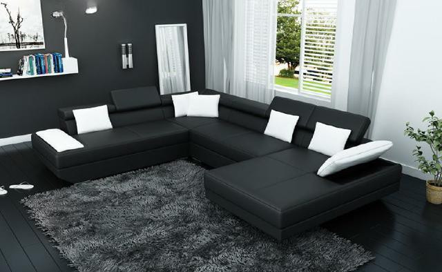 Moderne leren hoekbank XXL woonkamerbank 2719D