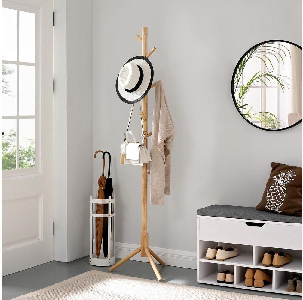Garderobenständer VASAGLE "8 Haken Nature", beige (nature), Garderobenständer, Garderobenständer nature Einheitsgröße