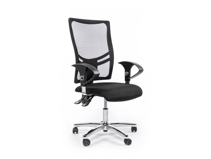 Bürostuhl Topstar Net Point 10 mit 1D Armlehnen, Schwarz/Verchromt, Neu, Ergonomischer Stuhl - ideal für flexibles Arbeiten