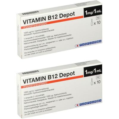 Vitamin B12 Depot Panpharma 1000 µg/ml Inj.-Lsg. 2x 2x10x1 ml Injektionslösung