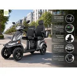 Econelo E-Seniorenmobil Vista Quarter-1L, Blei-Akku, 4-Rad, 1000 Watt, Komfort Sitz, Rot